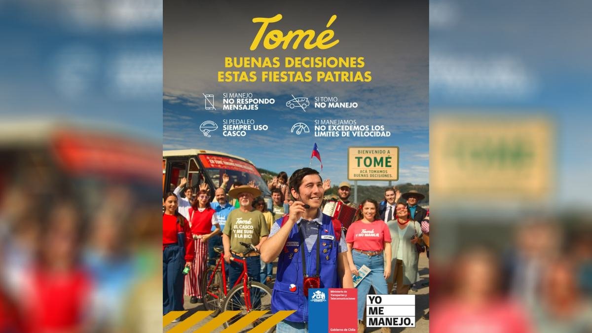Tomé lidera innovadora estrategia preventiva para evitar siniestros viales en Fiestas Patrias